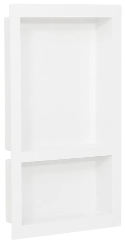 vidaXL Habitáculo chuveiro c/ 2 compartim. 41x69x9 cm branco brilhante