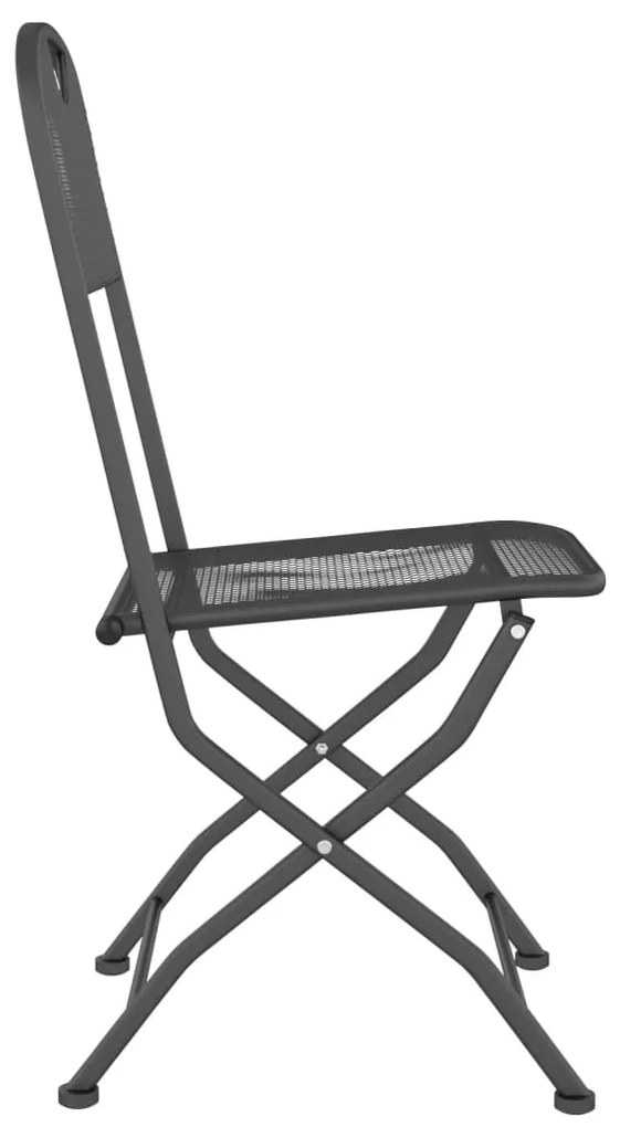 Cadeiras jardim dobráveis 4 pcs malha metal expandido antracite