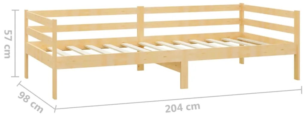 Sofá-cama pinho maciço 90x200 cm