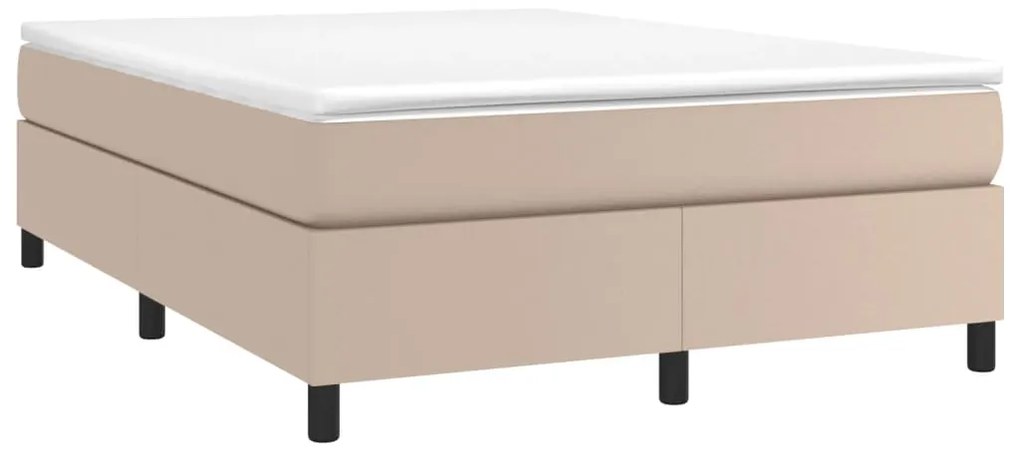 Estrutura de cama 140x200 cm couro artificial cappuccino