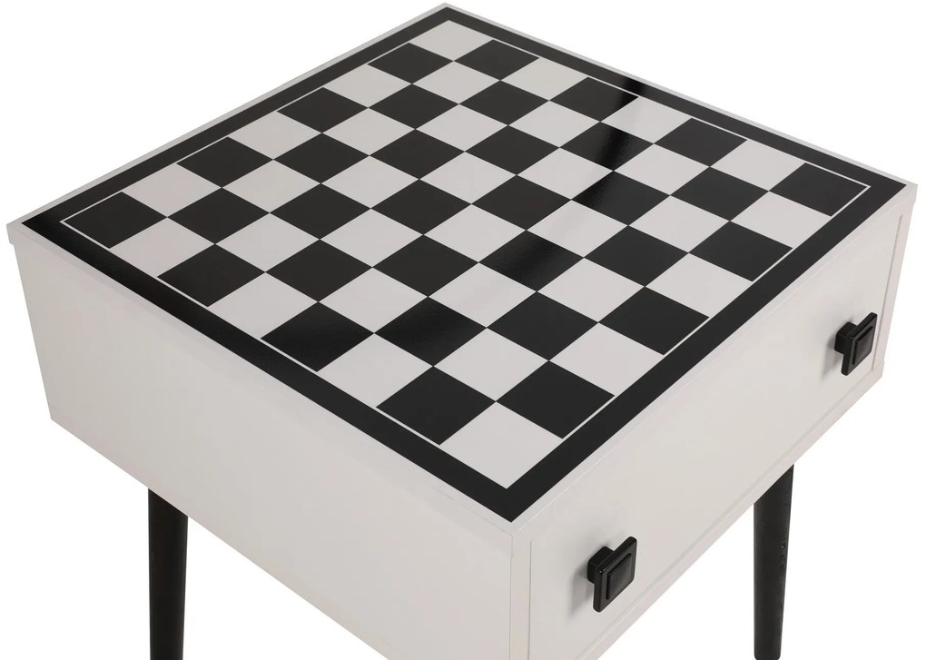Mesa de Xadrez Chesso – Branco e Preto – 50x60x50 cm