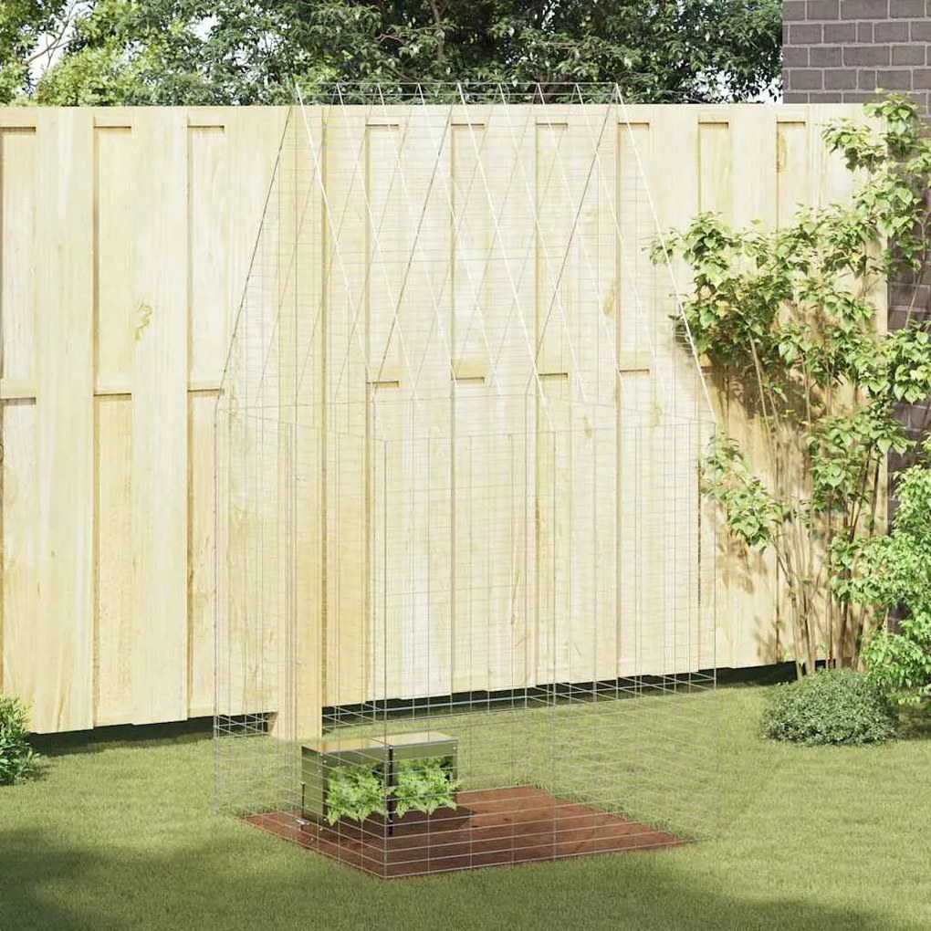 vidaXL Gaiola para Coelhos Prateado 400 x 100 x 210 cm Aço Galvanizado