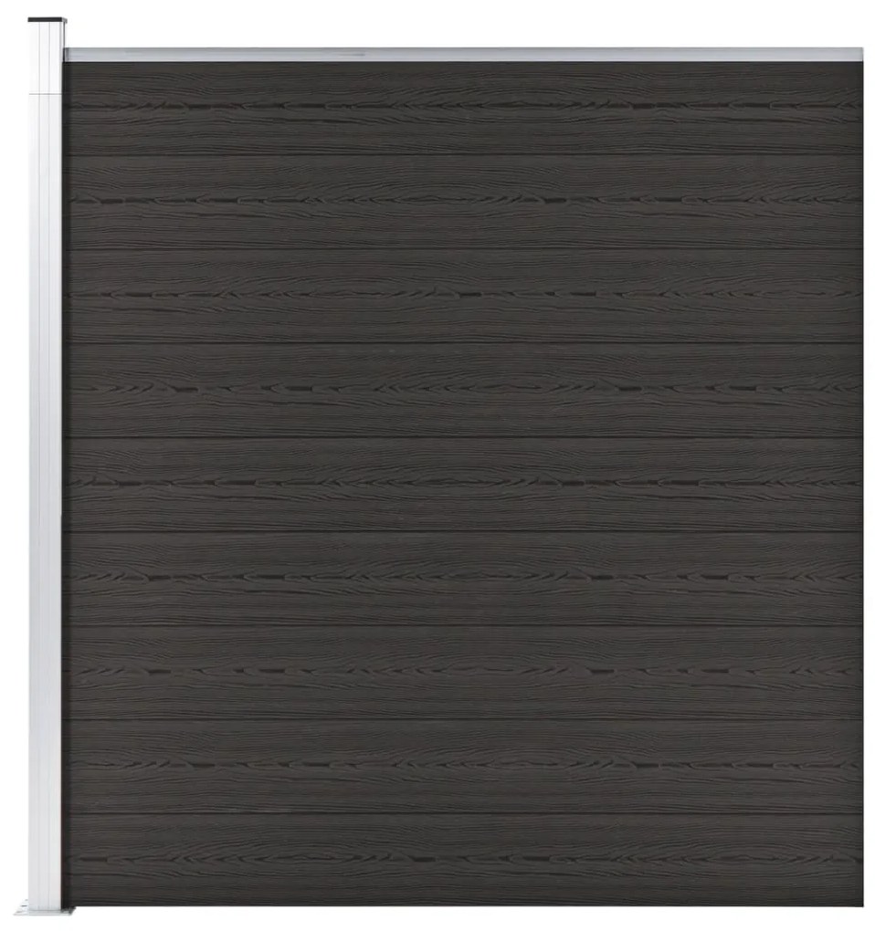 vidaXL Painel de vedação WPC 175x186 cm preto