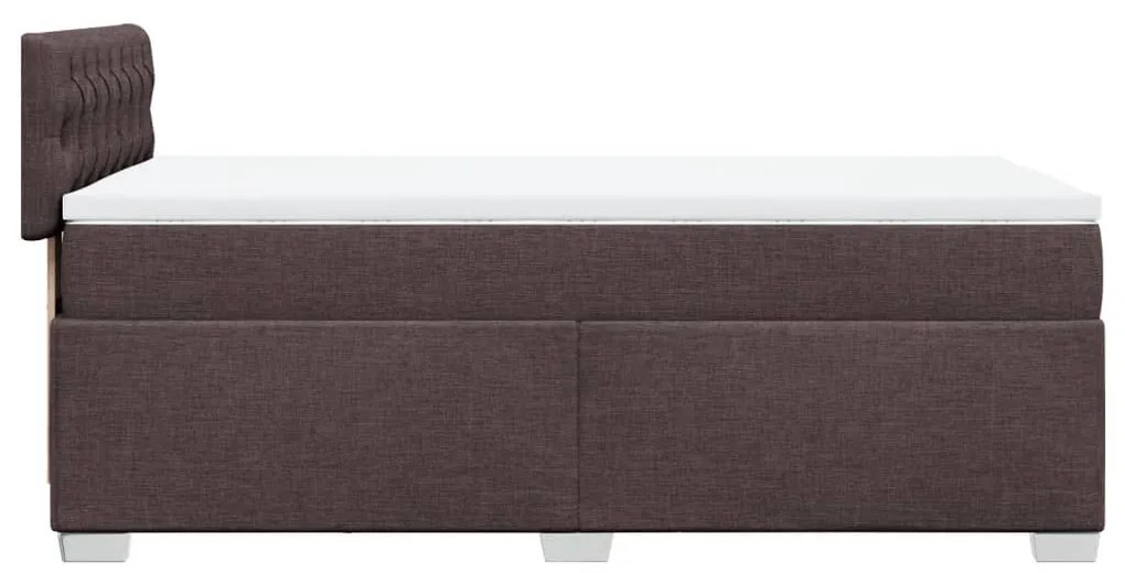 Cama com molas/colchão 90x190 cm tecido castanho-escuro