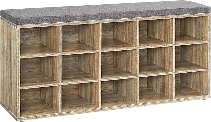 Sapateira com assento e prateleiras abertas para calçado | VASAGLE | 30 x 105 x 48 cm | LHS015T60.