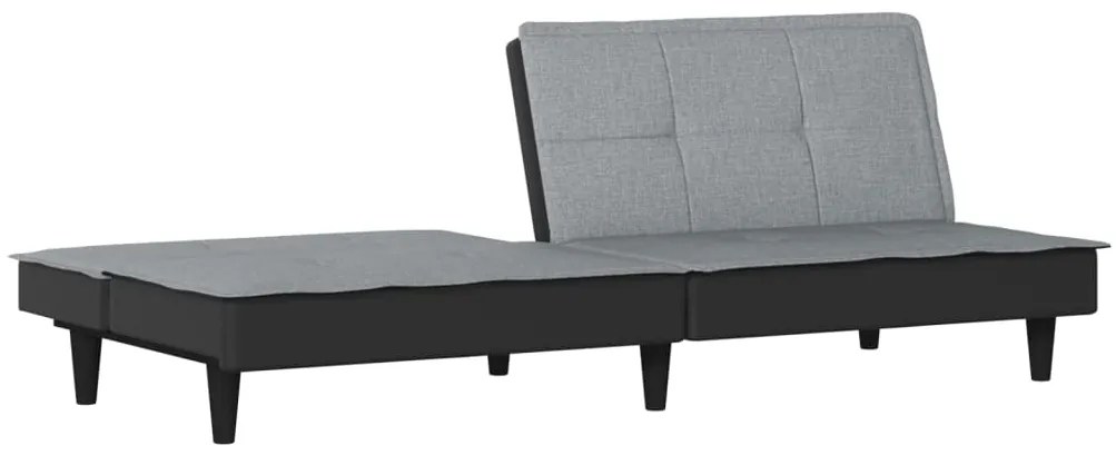 Sofá-cama tecido cinzento-claro