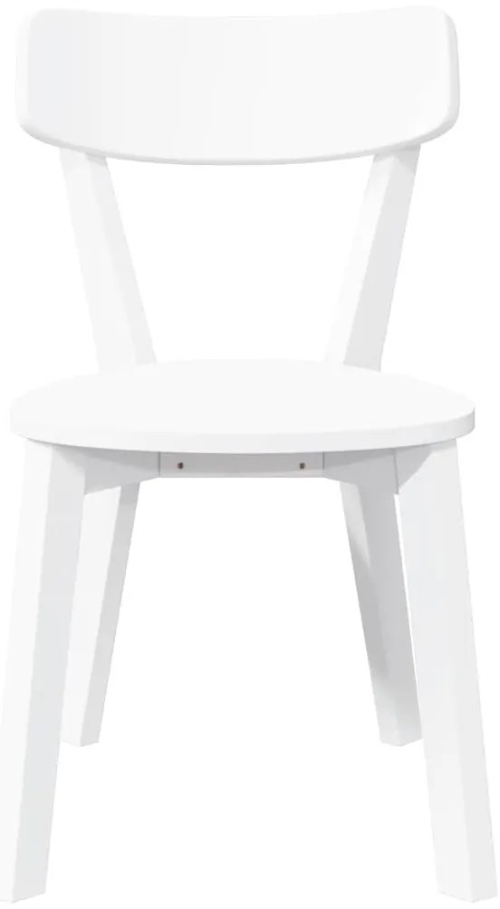 Cadeiras de jantar 2 pcs madeira de seringueira maciça branco