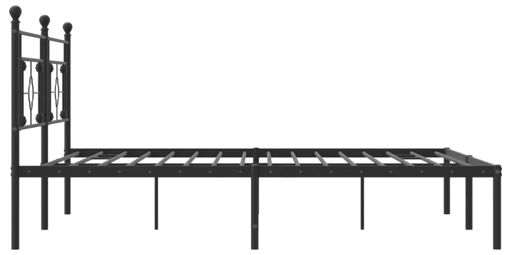 Estrutura de cama com cabeceira 200x200 cm metal preto