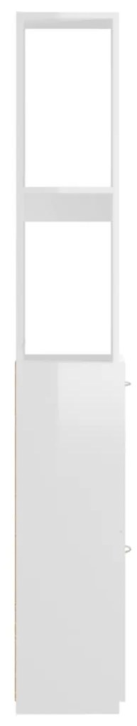 Armário WC 25x26,5x170 cm derivados de madeira branco brilhante