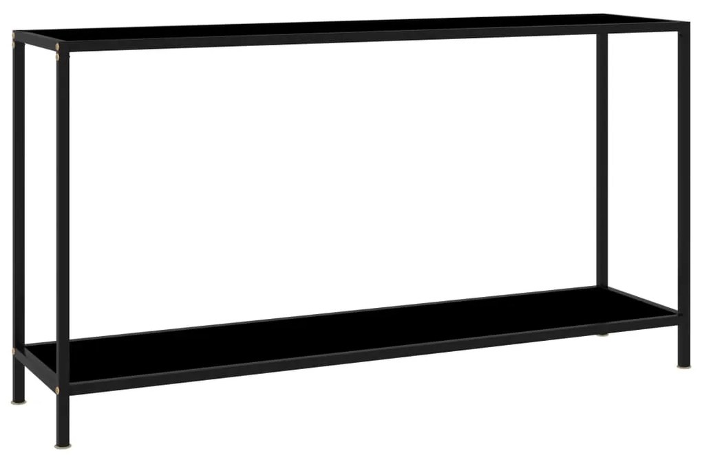 vidaXL Mesa consola 140x35x75 cm vidro temperado preto