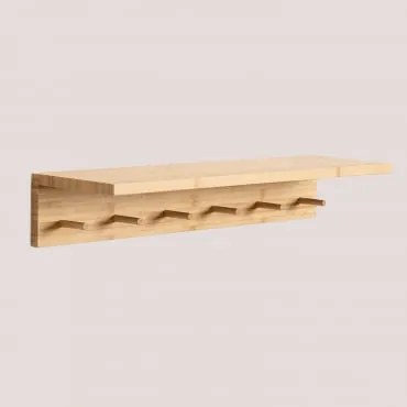 Cabide De Parede Com Prateleira ↔︎ 60 Cm Em Bambu Gari Natural - Sklum