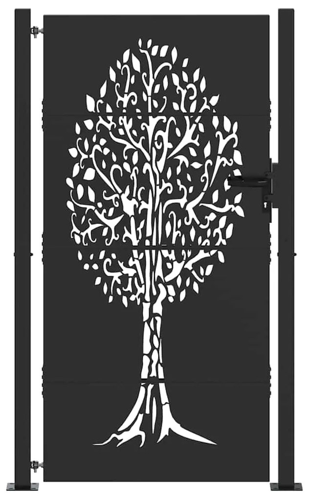 Portão de Jardim Preto 105 x 175 cm Aço com Revestimento em Pó