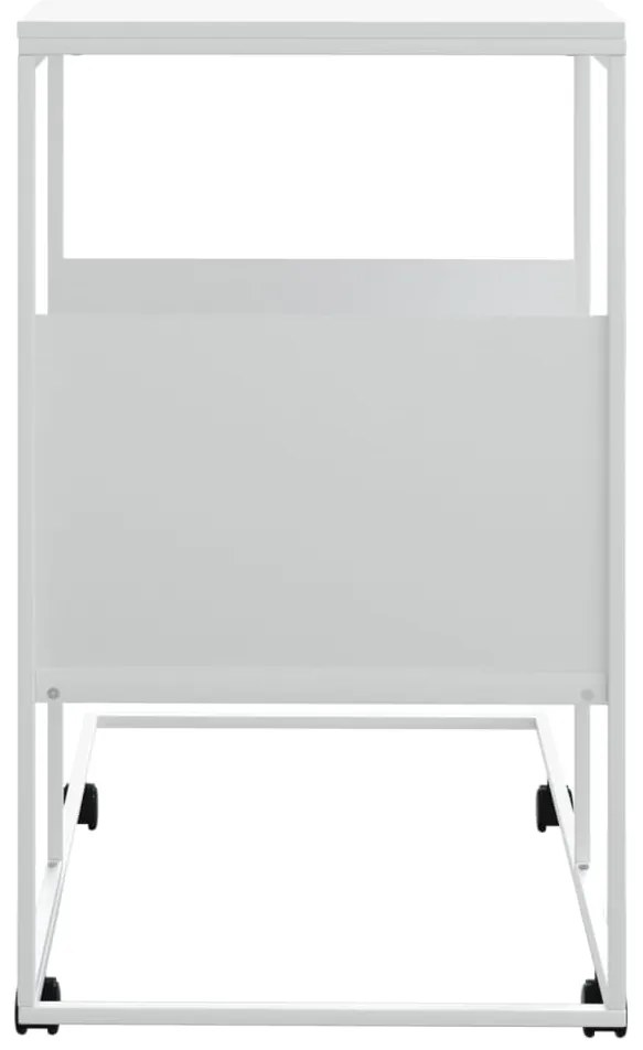 Mesa de apoio c/ rodas 55x36x63,5cm derivados de madeira branco