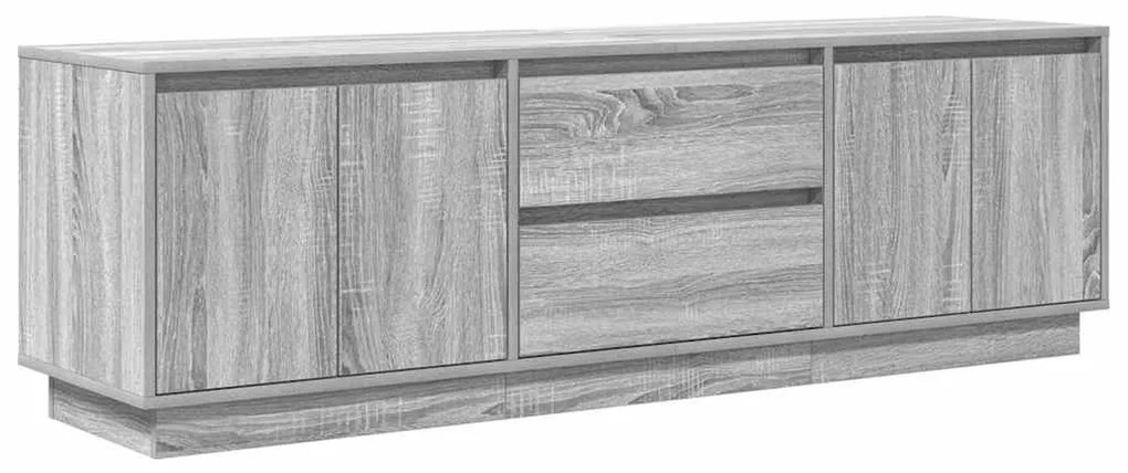 Móvel de TV com luzes LED 160,5x41x50 cm cinzento sonoma
