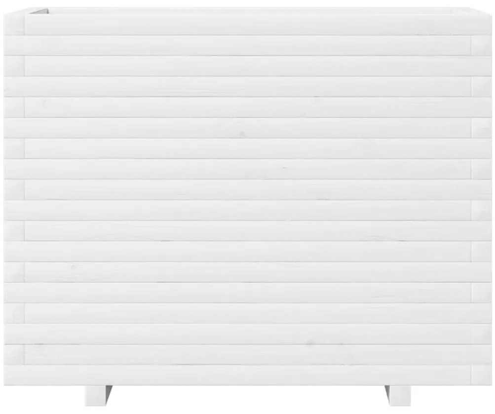 Vaso/floreira de jardim 90x40x72 cm pinho maciço branco