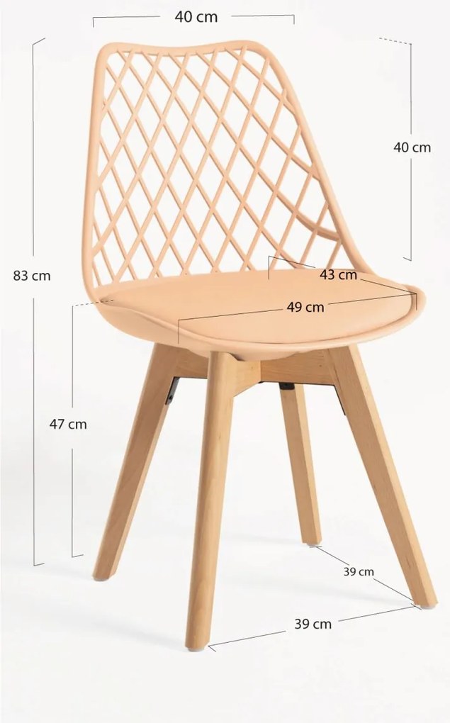 Pack 6 Cadeiras Mima - Laranja claro