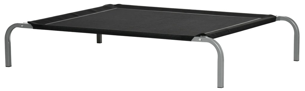 PawHut Cama Elevada para Animais de Estimação Cama para Cães e Gatos Desmontável Tecido Textilene Exterior Jardim Terraço 110x75x20 cm Preto