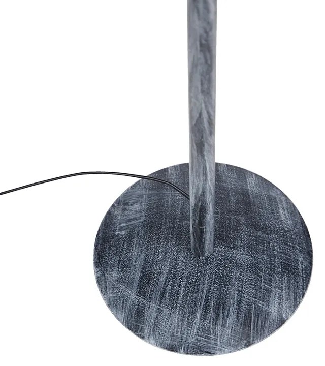 Candeeiro de pé cinzento com abajur cinzento 50 cm - Simplo Country / Rústico