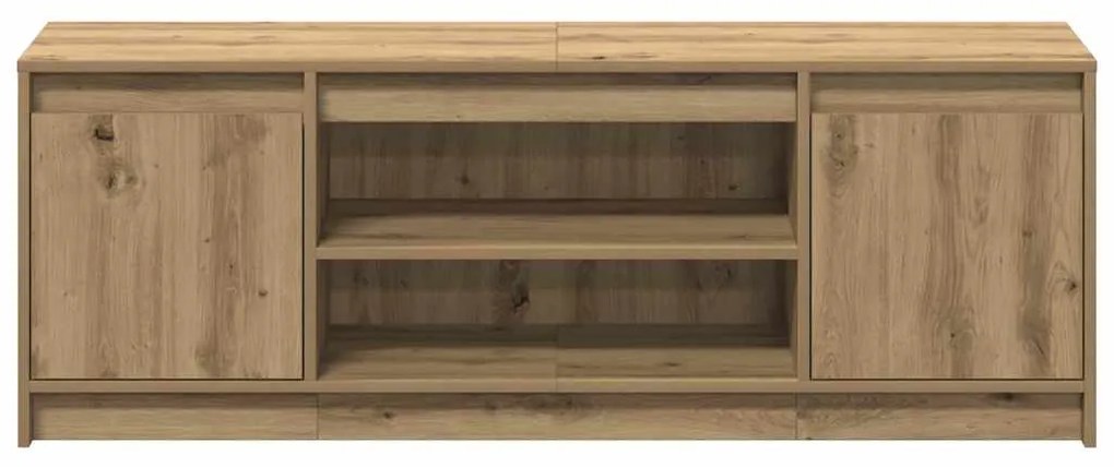 Armário de TV com LED em Carvalho Artesanal 139,5x34x50 cm, Feito de M