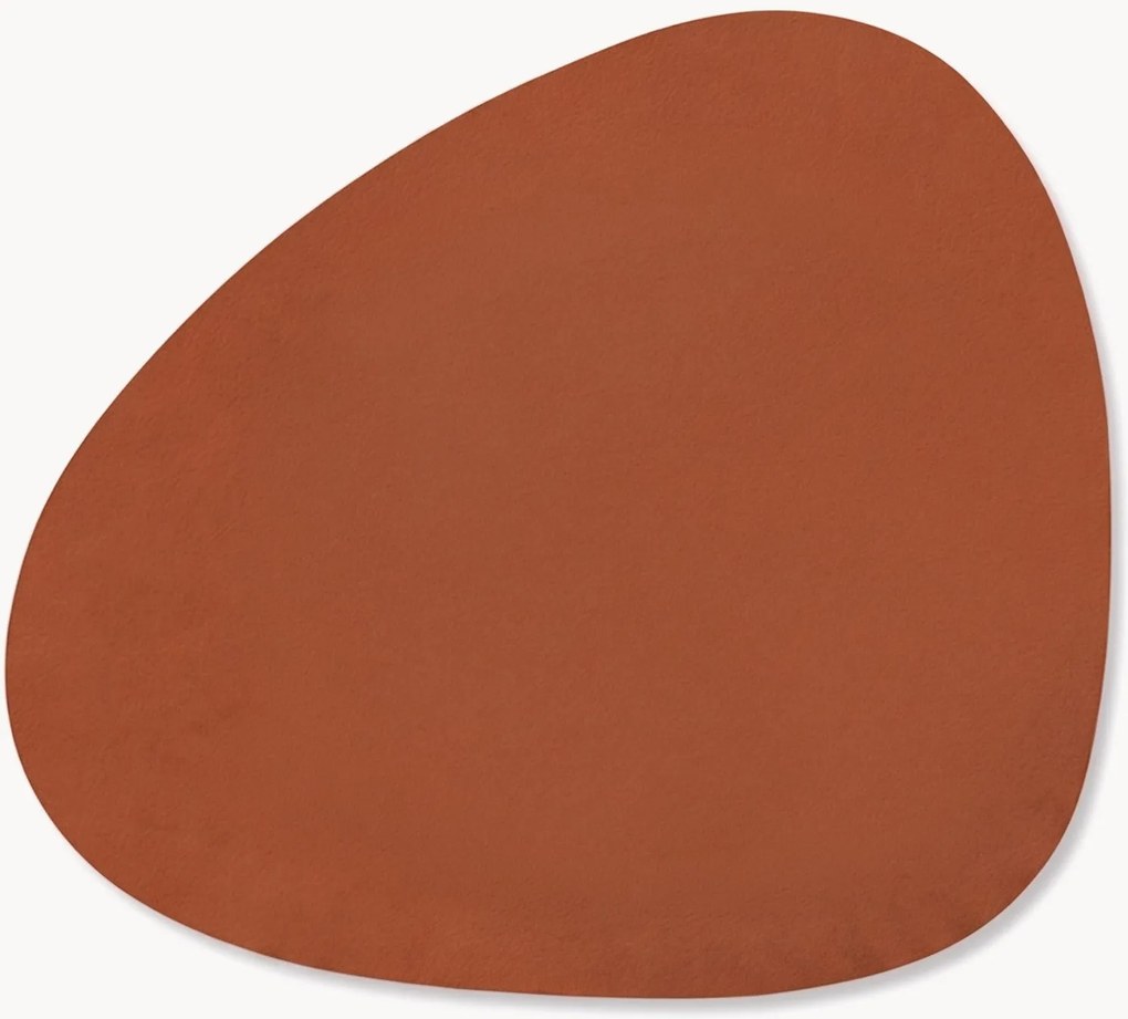 Bases para copos assimétricas artesanais em couro Curve, conjunto de 4