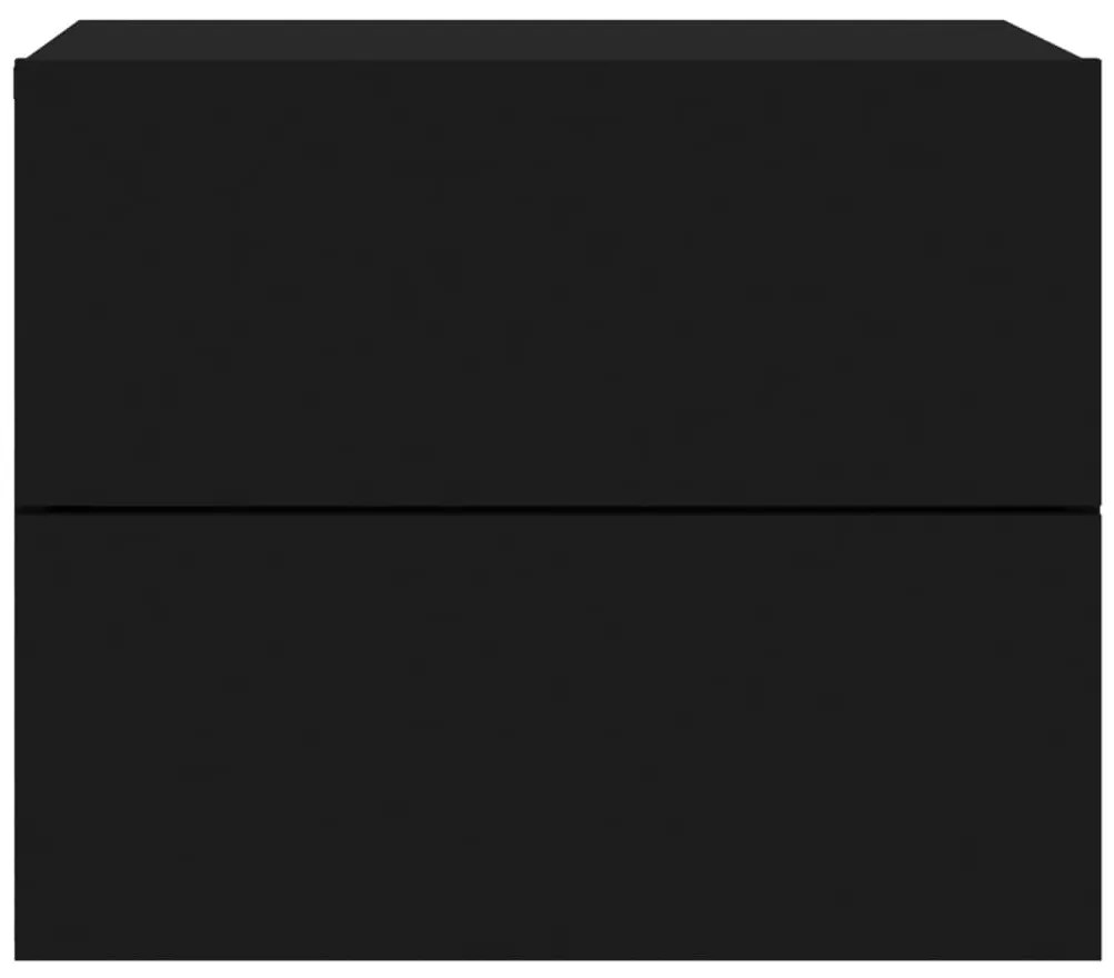 Mesa de cabeceira de parede com luzes LED preto