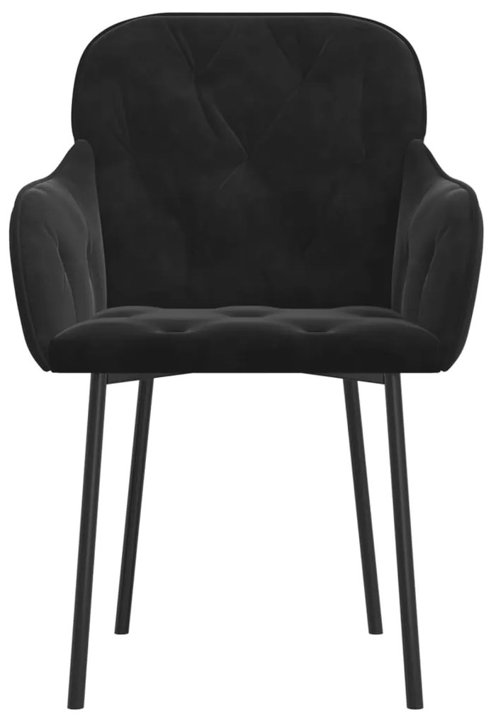 Cadeiras de jantar 2 pcs veludo preto