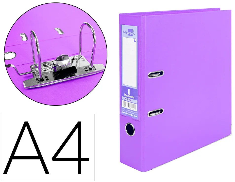 Pasta de Arquivo de Alavanca Documenta Pvc Din A4 Lombada 75 mm Lilas
