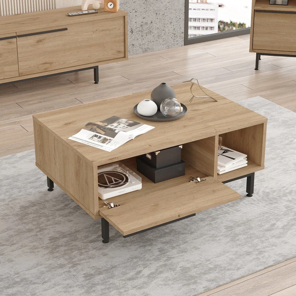 Mesa de Centro ON2 – Nogal – 90 cm x 37,6 cm x 60 cm