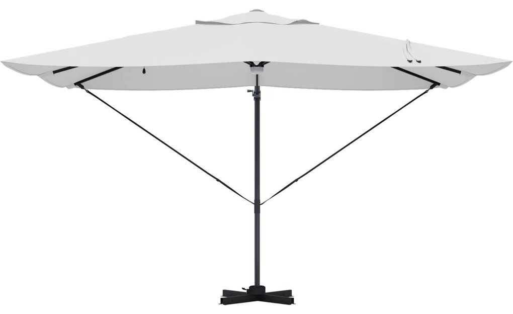 Guarda-sol de Braço Articulado Bege Poliéster, Alumínio Grande