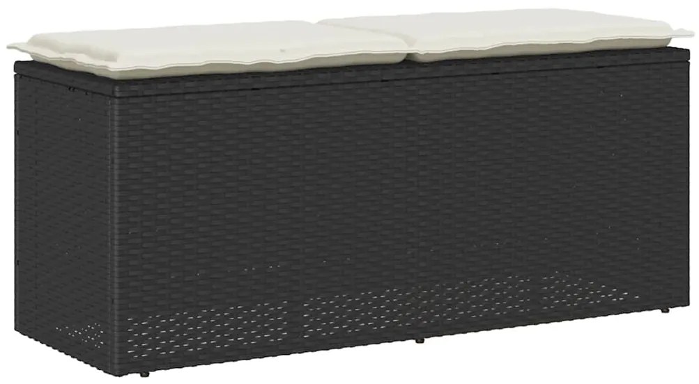 Banco de jardim com almofadão 110x40x44 cm vime PE preto