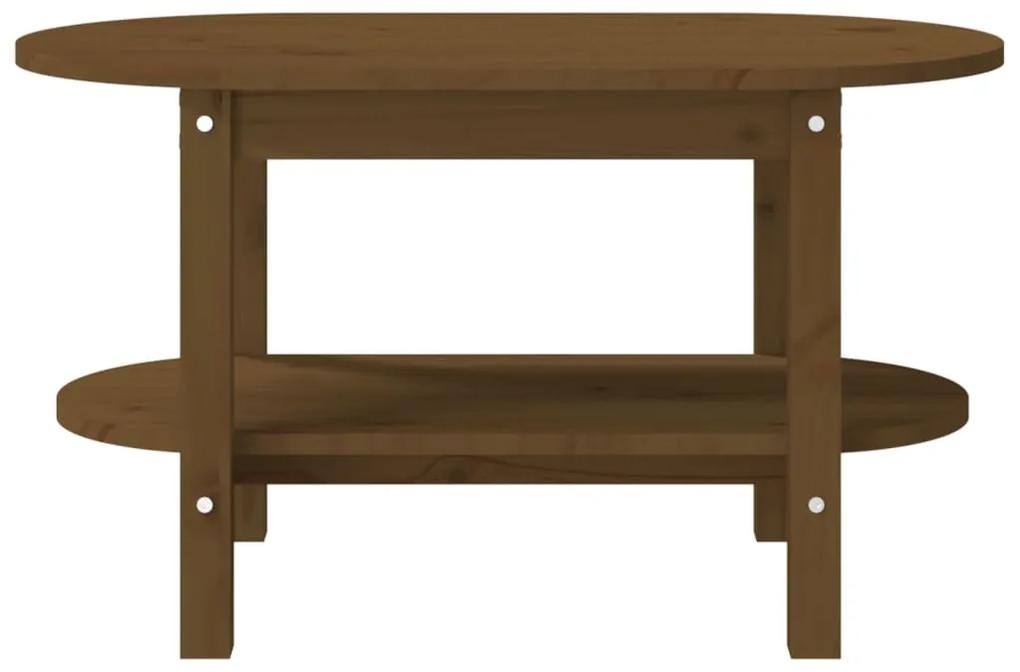 Mesa de centro 80x45x45 cm madeira de pinho maciça castanho-mel