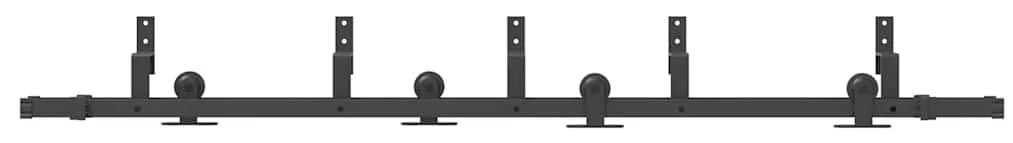 Kit de ferragens para porta deslizante 213,5 cm aço preto
