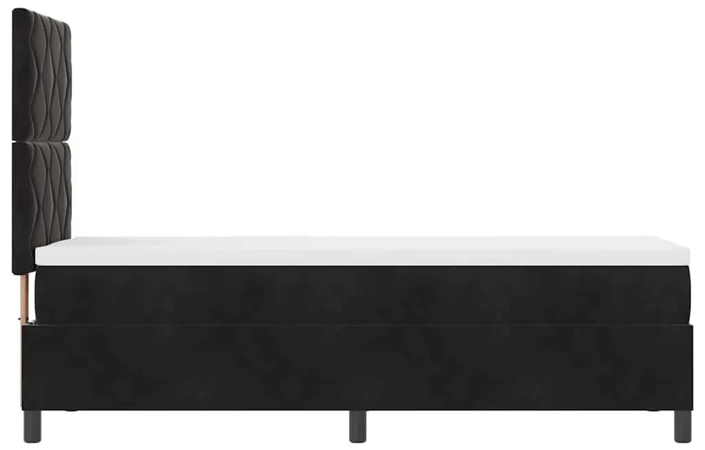 Cama Box com Colchão vidaXL Preto 80x200 cm Veludo