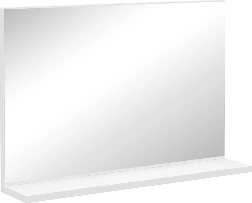 kleankin Espelho de Casa de Banho de Parede com Prateleira Aberta, Estilo Moderno, para Hall e Corredor, 60x12x40 cm, Branco | Aosom Portugal