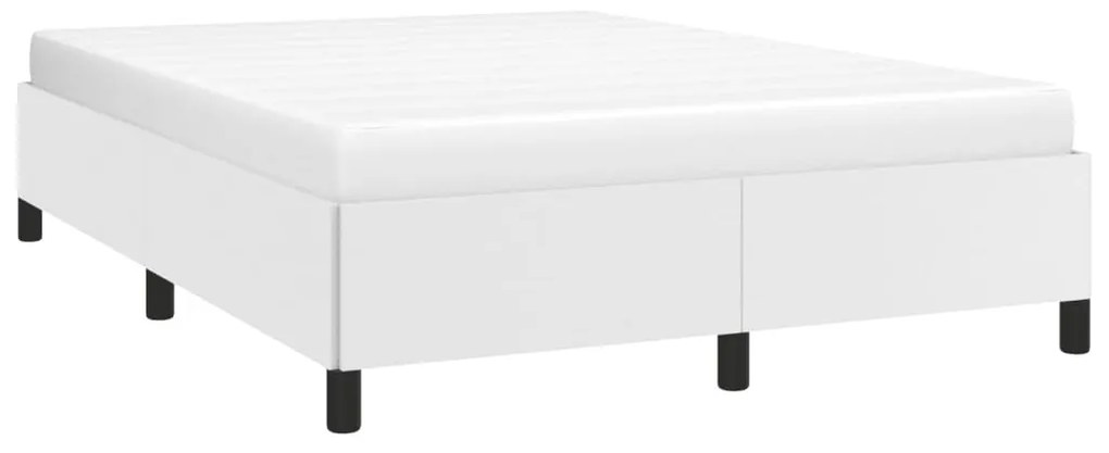 Estrutura de cama 140x200 cm couro artificial branco