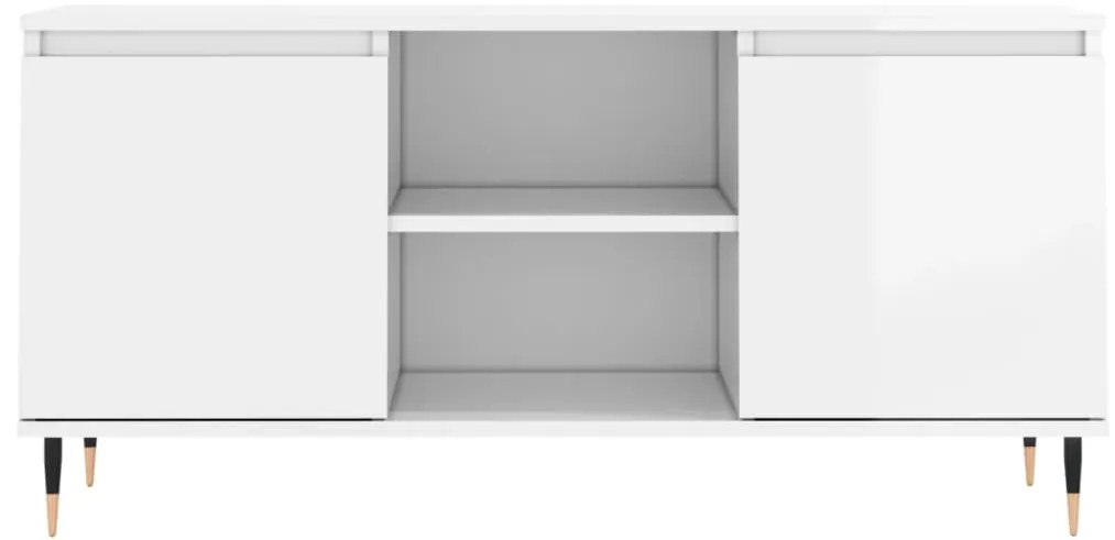 Móvel de TV 104x35x50 cm derivados de madeira branco brilhante