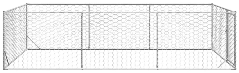 Canil exterior para cães com porta 2x4x1 m aço galvanizado