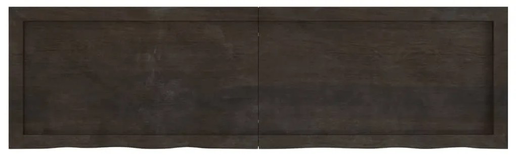 Tampo de mesa 140x40x(2-6) cm carvalho tratado castanho-escuro