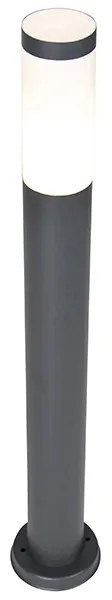 Candeeiro de poste cinzento antracite 80 cm IP44 opal - Rox Moderno