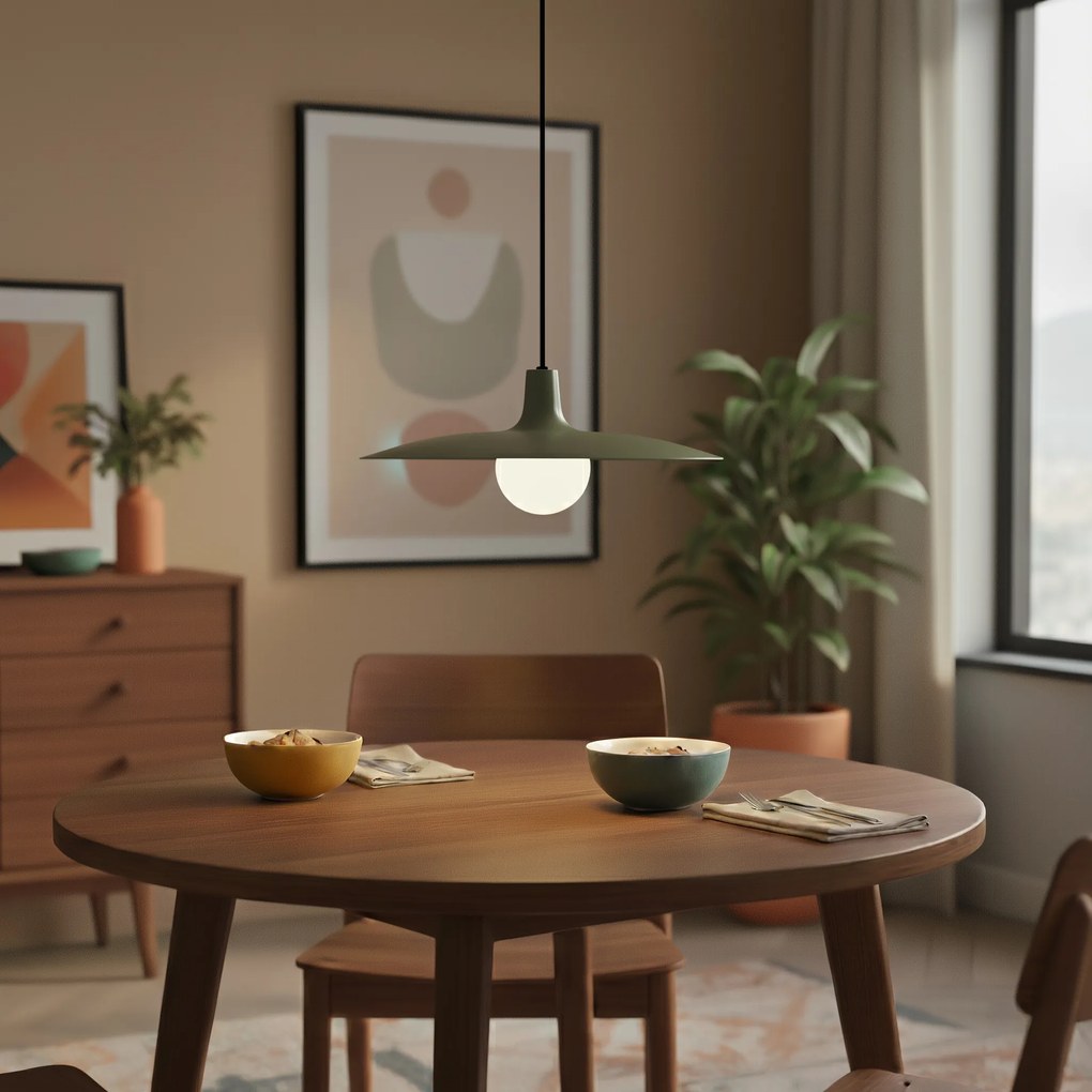 Candeeiro suspenso retro verde para sistema de calhas monofásico - Slimline Panzi