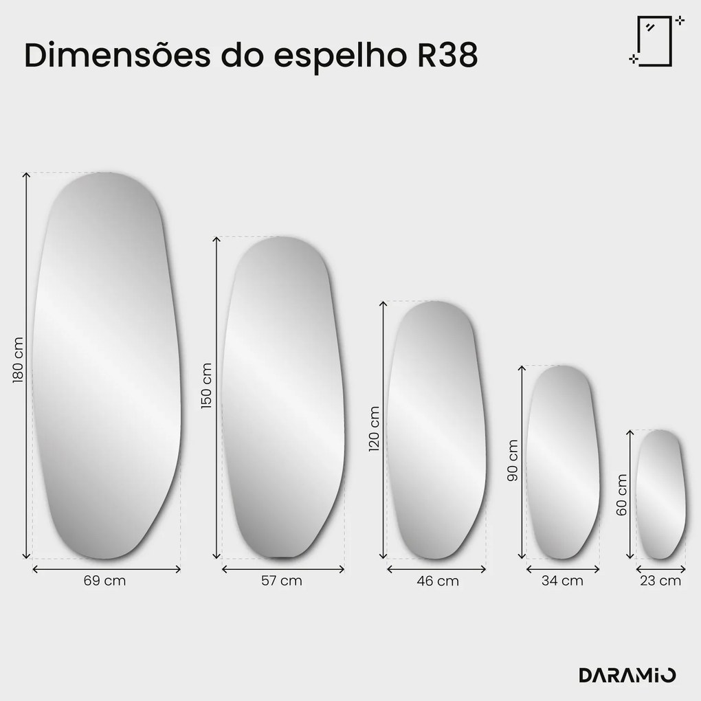 Espelho de aspeto antigo com pátina Pure R38