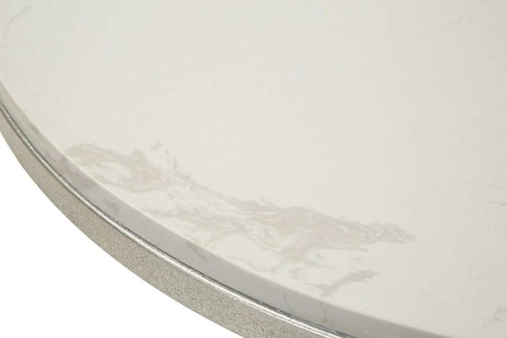 MESA DE APOIO ISTANBUL Ø 56X68 CM PRATA E BRANCO