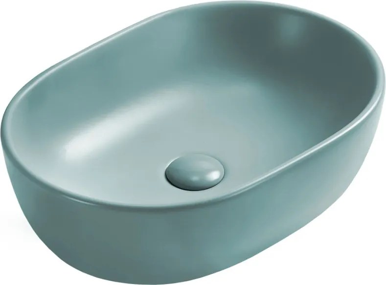 Mexen Viki lavatório de bancada 48 x 35 cm, verde claro mate - 21054848