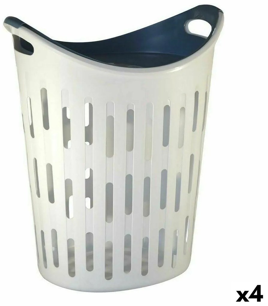 Cesto de Roupa Suja Branco Tabuleiro 60 L (4 Unidades)