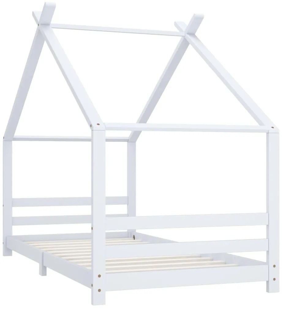 Estrutura de cama para crianças 90x200 cm pinho maciço branco