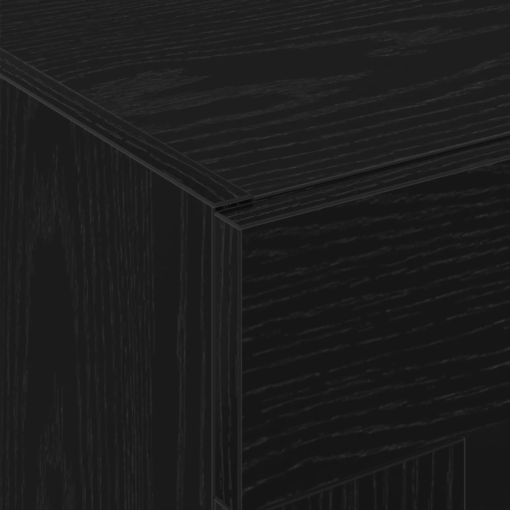 Armários de Parede 2 pcs Carvalho Preto 69,5x34x90 cm Madeira de Engen
