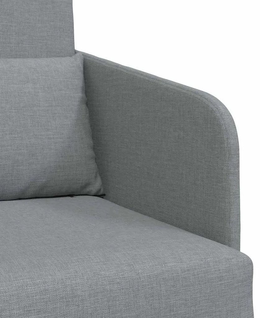Sofá Cama de Chão 2-em-1 Cinza Claro 65x80x83 cm Tecido