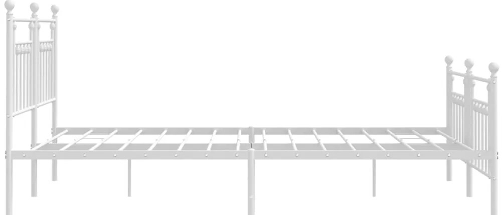 Estrutura de cama com cabeceira e pés 180x200 cm metal branco