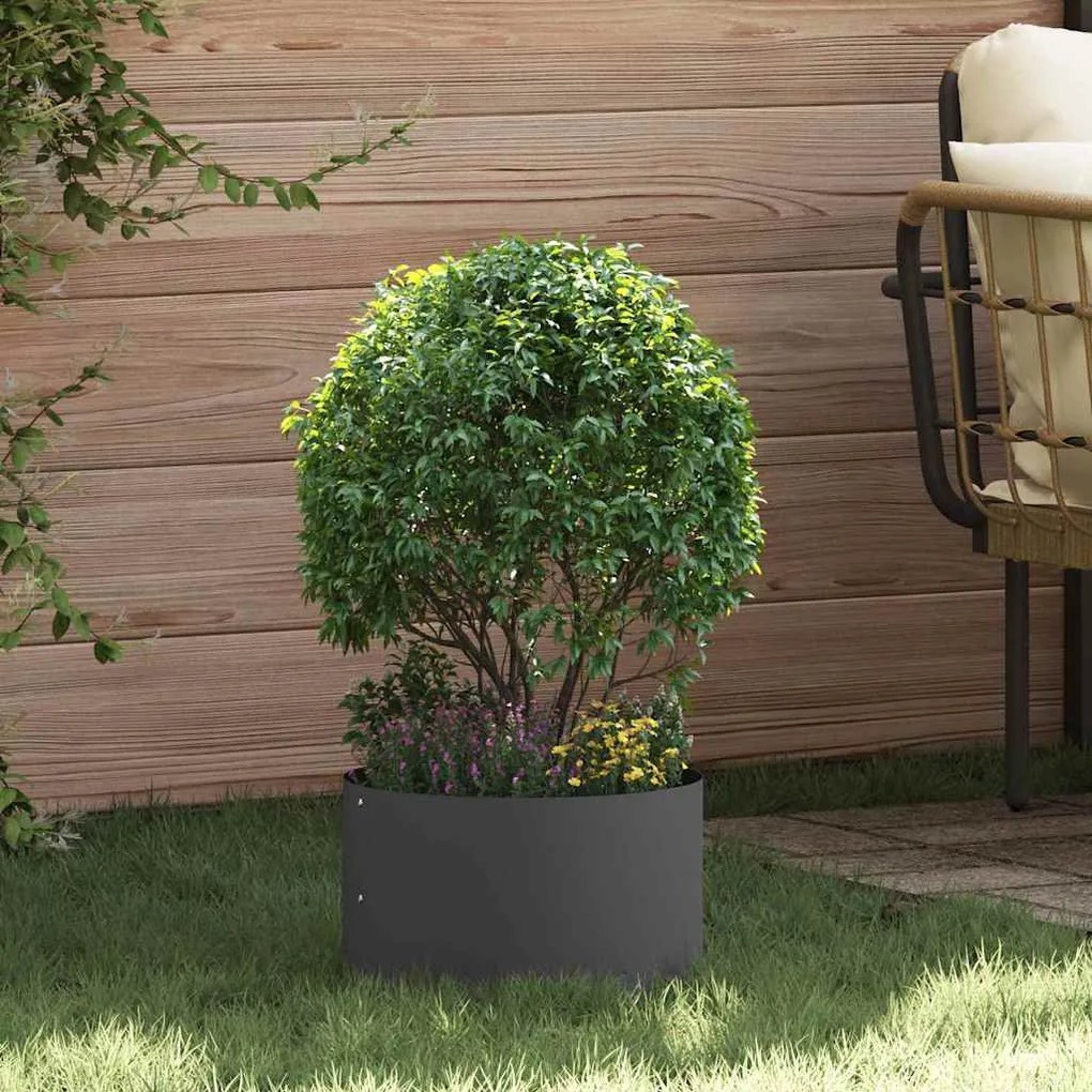 vidaXL Plantador de jardim preto 30x30x20 cm em aço.