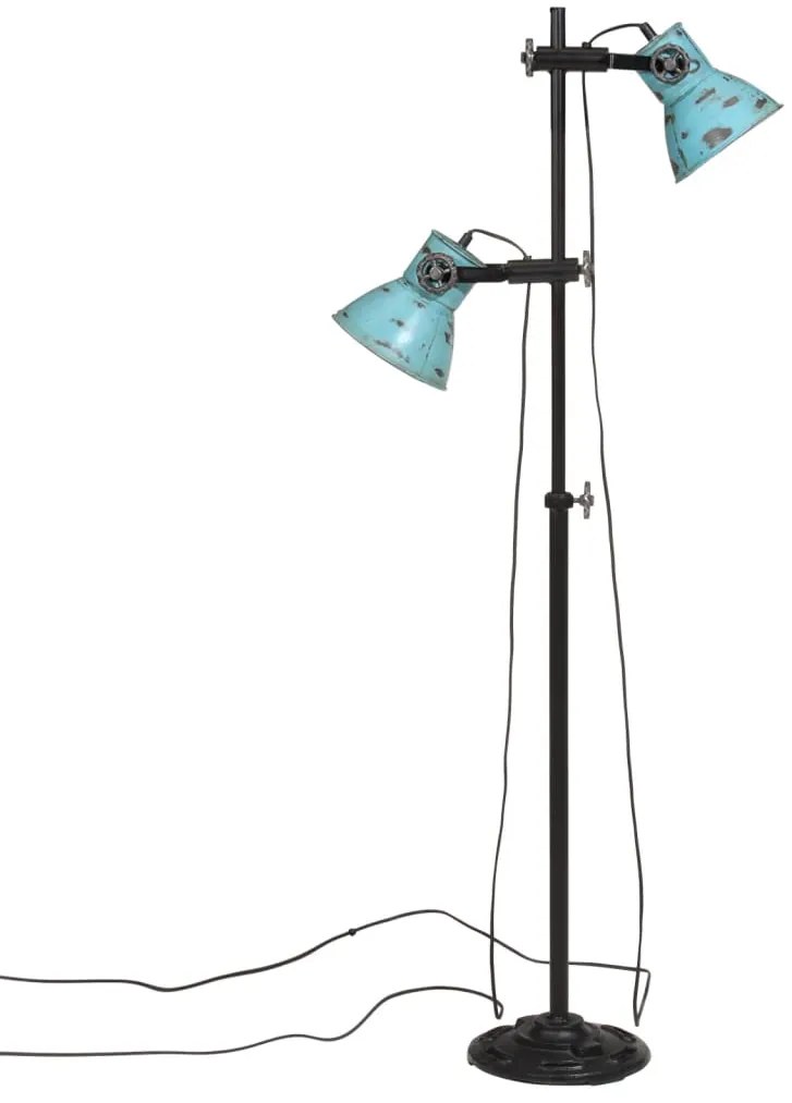 Candeeiro de pé 25 W 25x25x90/140 cm E27 azul desgastado